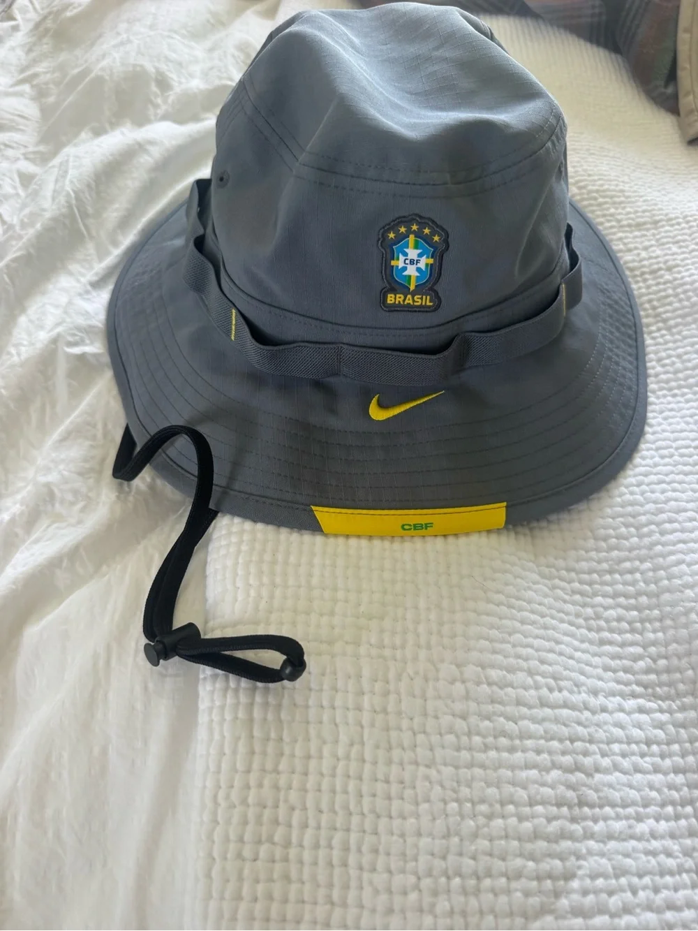 Nike Grey Bucket Hat with Yellow Accents and CBF Crest